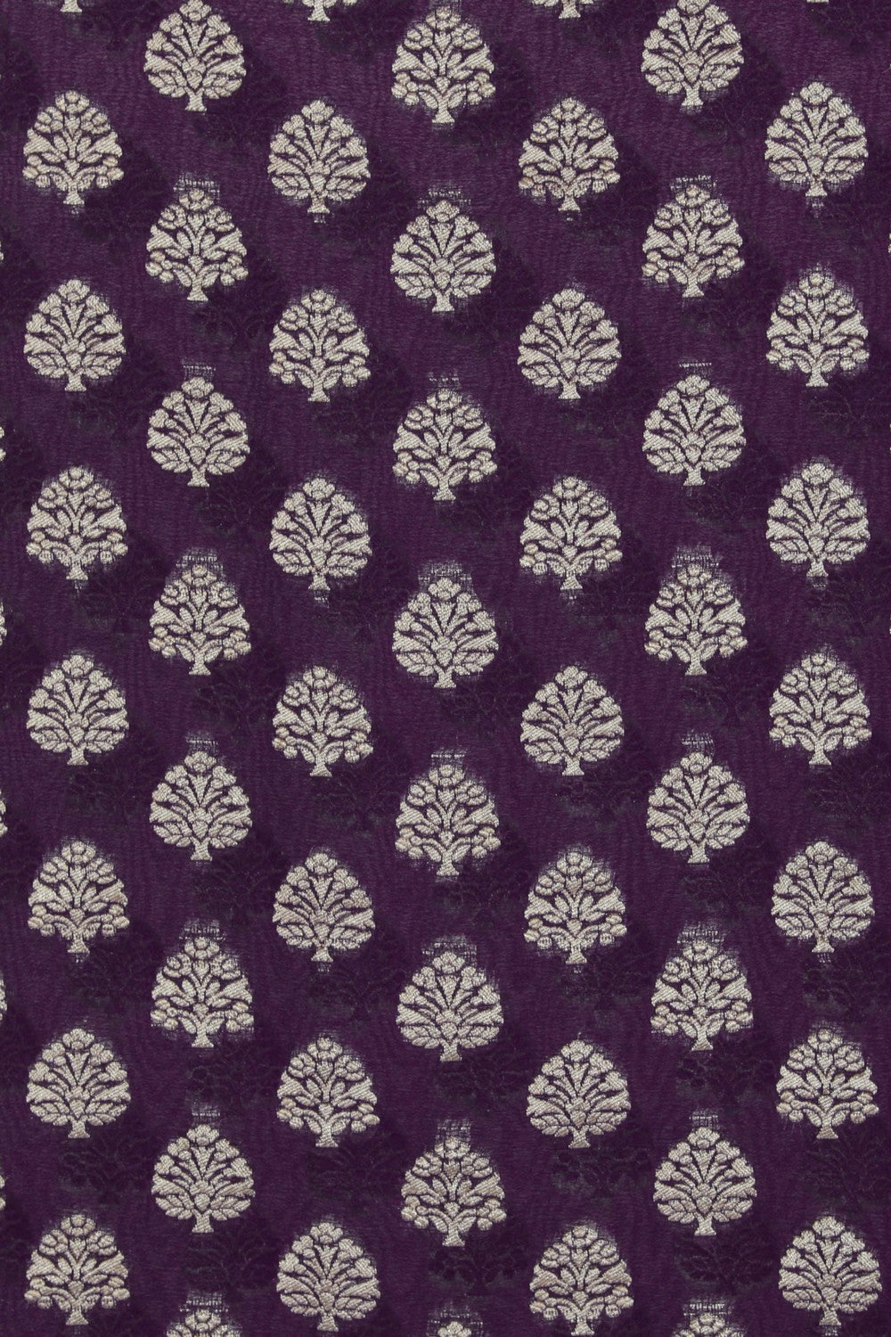 Image of Banarasi-Chiffon Purple Saree